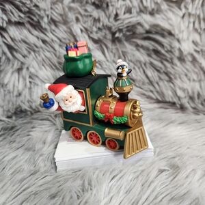 Festive Train Toy with Santa and Penguin